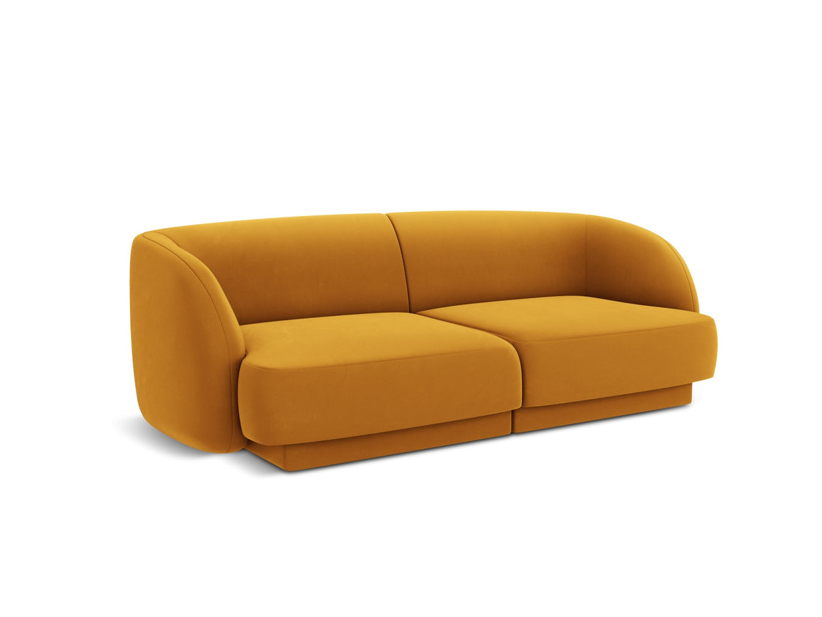 Miley Velour Sofa 2 Sitzer in Yellow-Bluvel präsentiert im Onlineshop von KAQTU Design AG. 2er Sofa ist von Micadoni