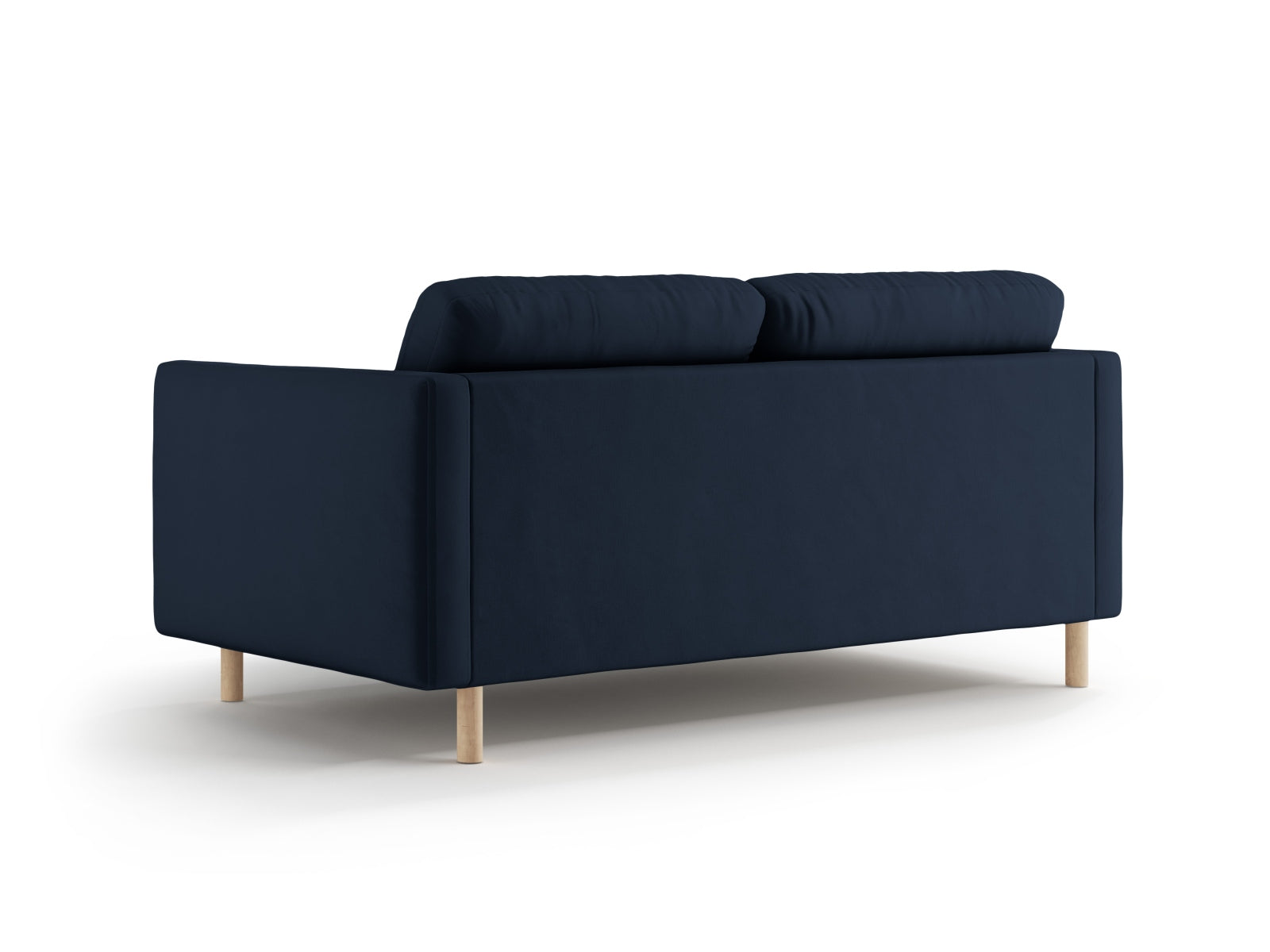 Luxuriöses 2-Sitzer Sofa Eden aus Velours in tiefem Blau, perfekt für stilvolle Einrichtungen und gemütliche Abende.