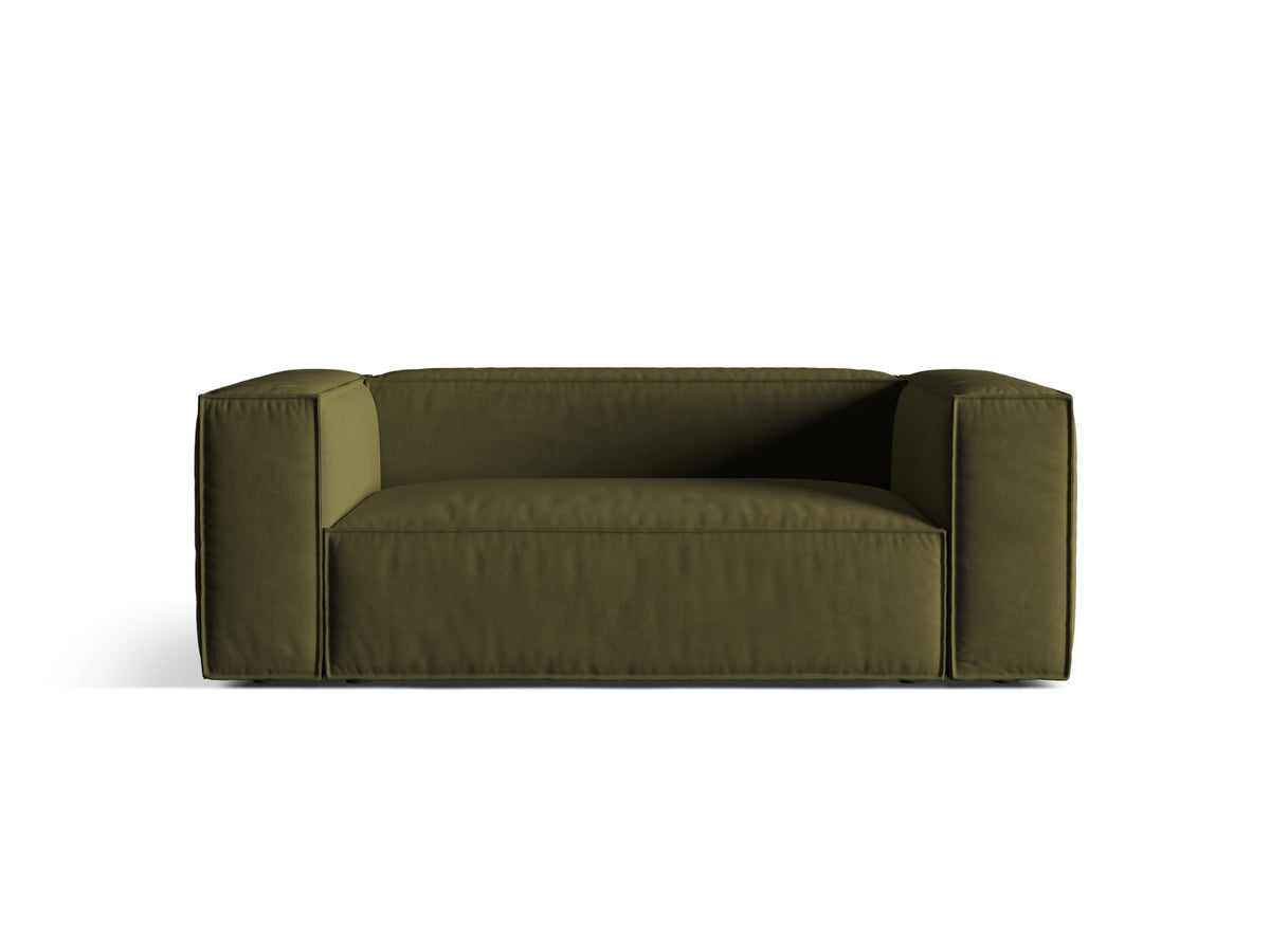Nuria Velour Sofa 2 Sitzer in Moss Green Melange-Paris präsentiert im Onlineshop von KAQTU Design AG. 2er Sofa ist von Micadoni