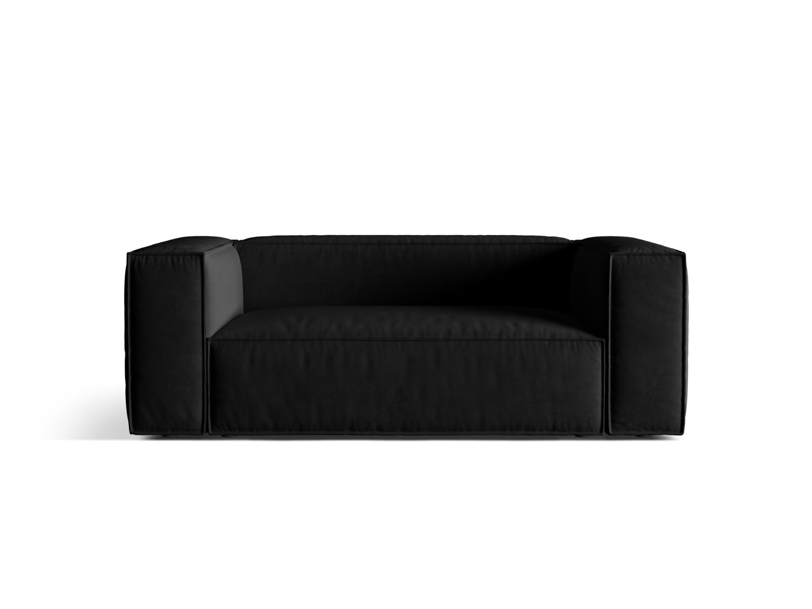 Nuria Velour Sofa 2 Sitzer in Black-Paris präsentiert im Onlineshop von KAQTU Design AG. 2er Sofa ist von Micadoni