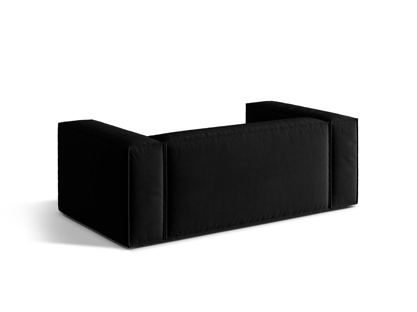 Schickes 2-Sitzer Velour Sofa Nuria in edlem Schwarz von Micadoni, perfekt für moderne Wohnkonzepte und entspannte Stunden.
