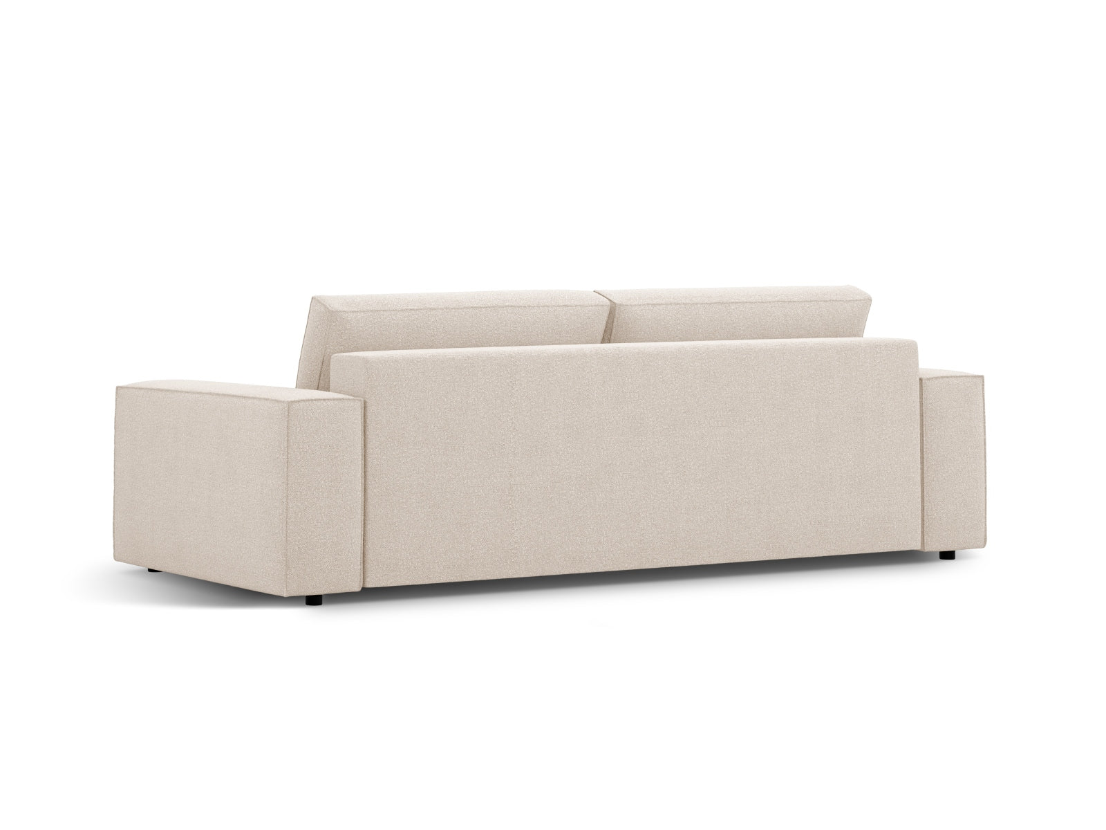 Stylisches 3-Sitzer Boucle Sofa von Micadoni, ideal als Bettsofa mit zusätzlichem Stauraum für eine praktische Wohnlösung.