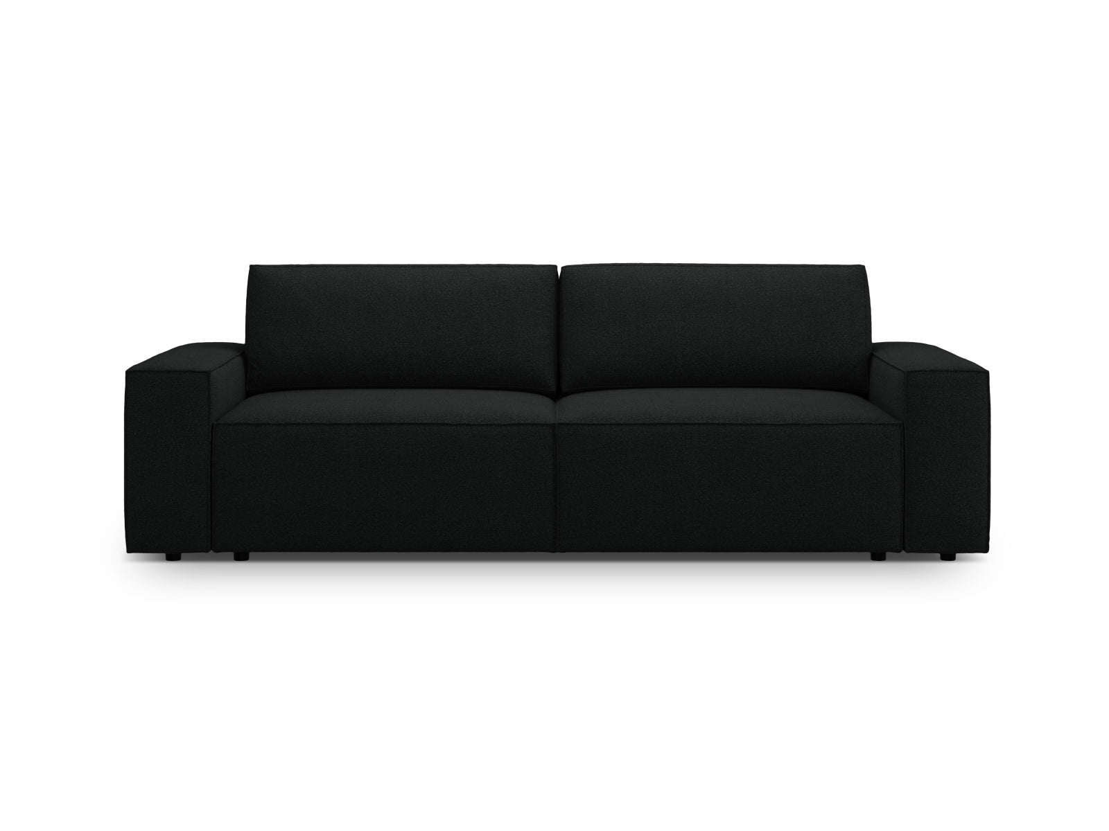 Jodie Boucle Sofa mit Schlaffunktion und Stauraumbox 3 Sitzer in Black-Baloo präsentiert im Onlineshop von KAQTU Design AG. Bettsofa ist von Micadoni