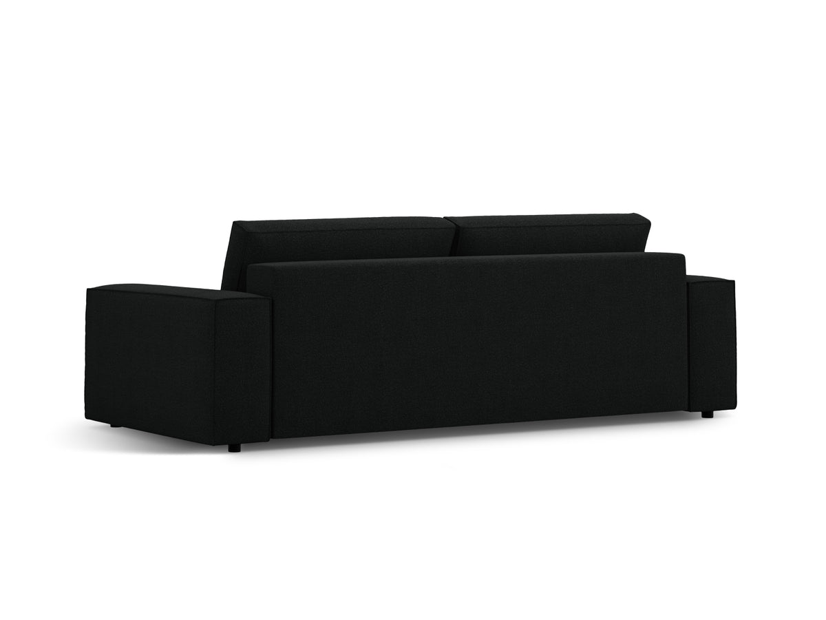 Jodie Boucle Sofa mit Schlaffunktion und Stauraumbox 3 Sitzer in Black-Baloo präsentiert im Onlineshop von KAQTU Design AG. Bettsofa ist von Micadoni
