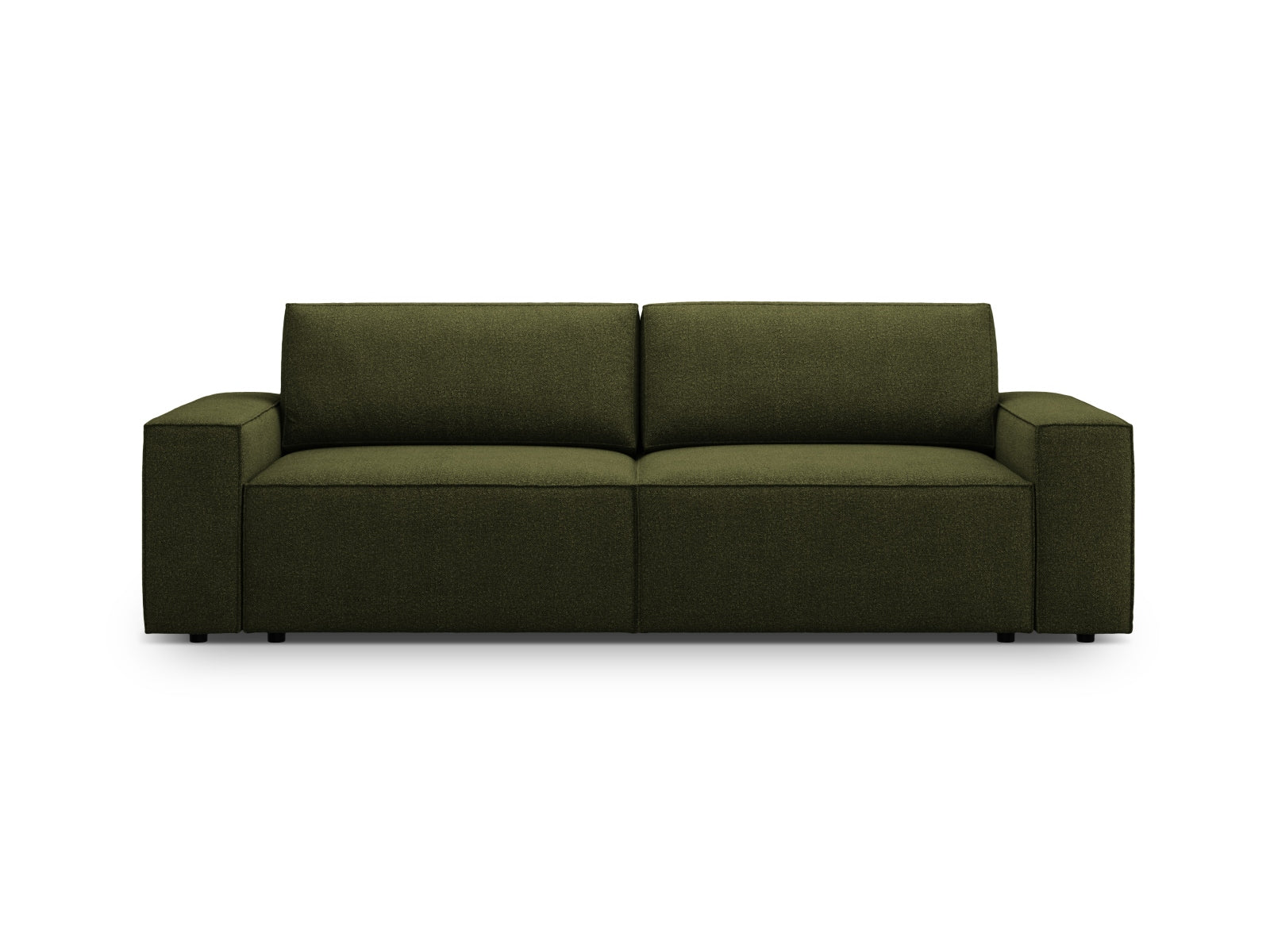 Jodie Boucle Sofa mit Schlaffunktion und Stauraumbox 3 Sitzer in Dark Olive Green präsentiert im Onlineshop von KAQTU Design AG. Bett ist von Micadoni