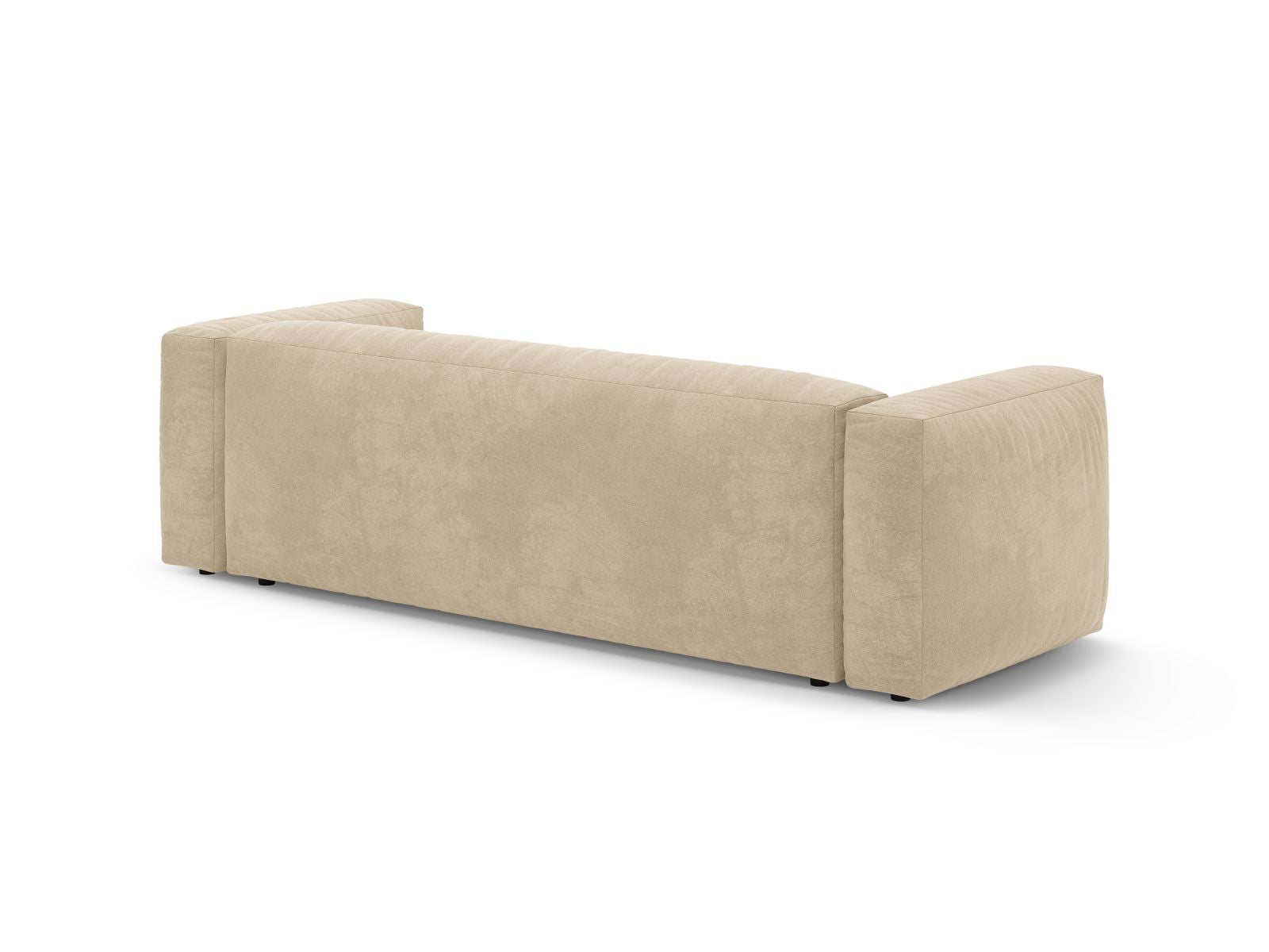 Elegantes 3-Sitzer Sofa Martina in neutralem Beige, ideal für entspannte Stunden und als komfortable Schlafgelegenheit für Übernachtungsgäste.