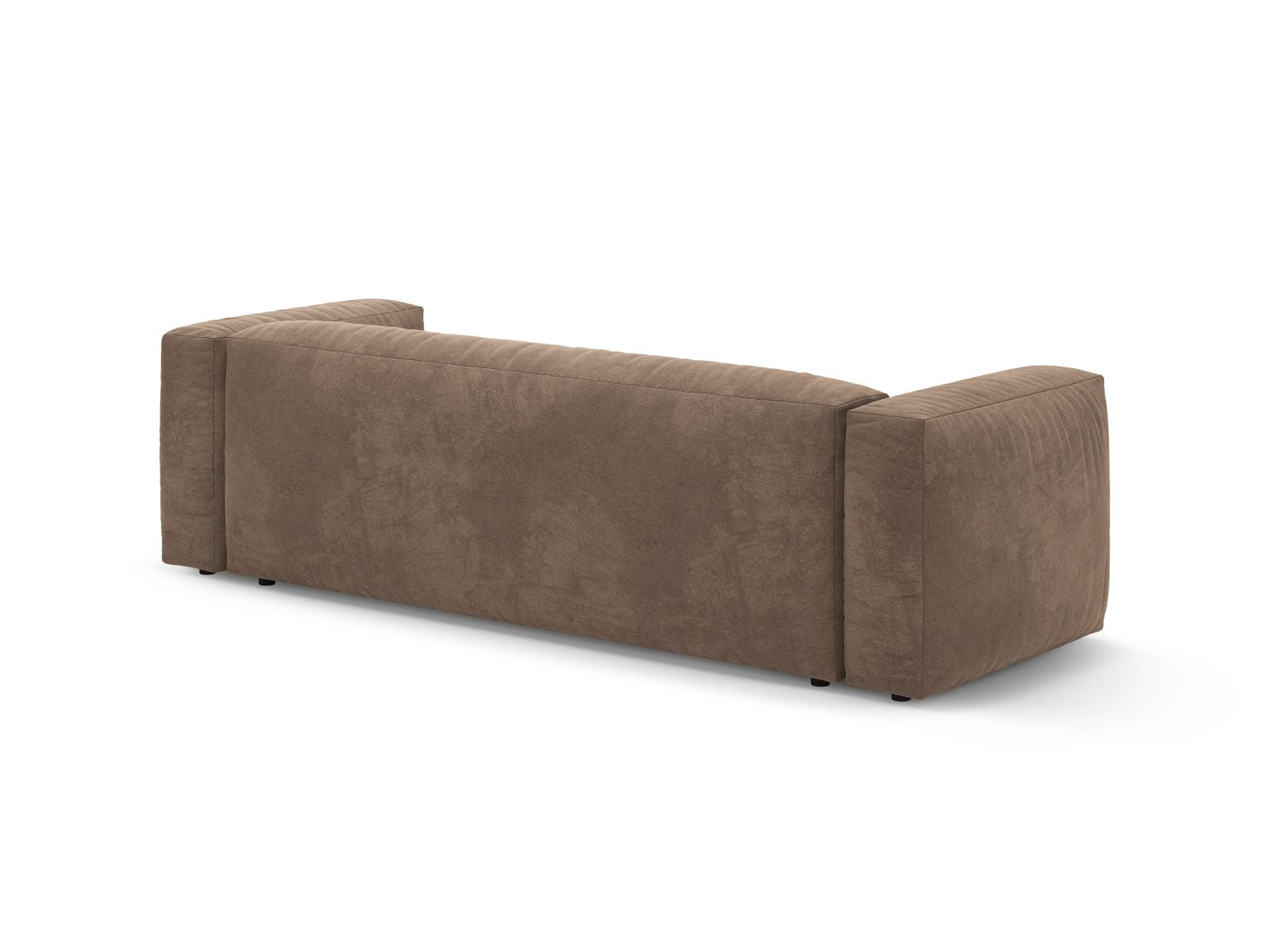 Elegantes 3-Sitzer Sofa Martina in Dunkelbeige, ideal für entspannte Stunden und als komfortable Schlafgelegenheit für Übernachtungsgäste.