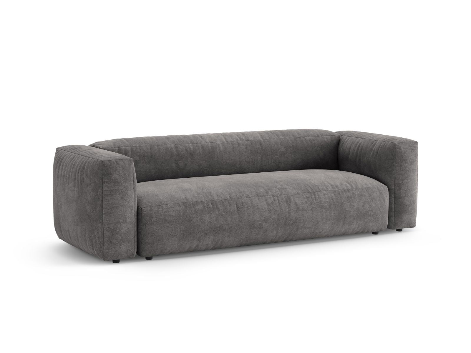 Elegantes 3-Sitzer Sofa Martina in Grau mit praktischer Schlaffunktion, ideal für stilvolle Wohnräume und Gästeübernachtungen.