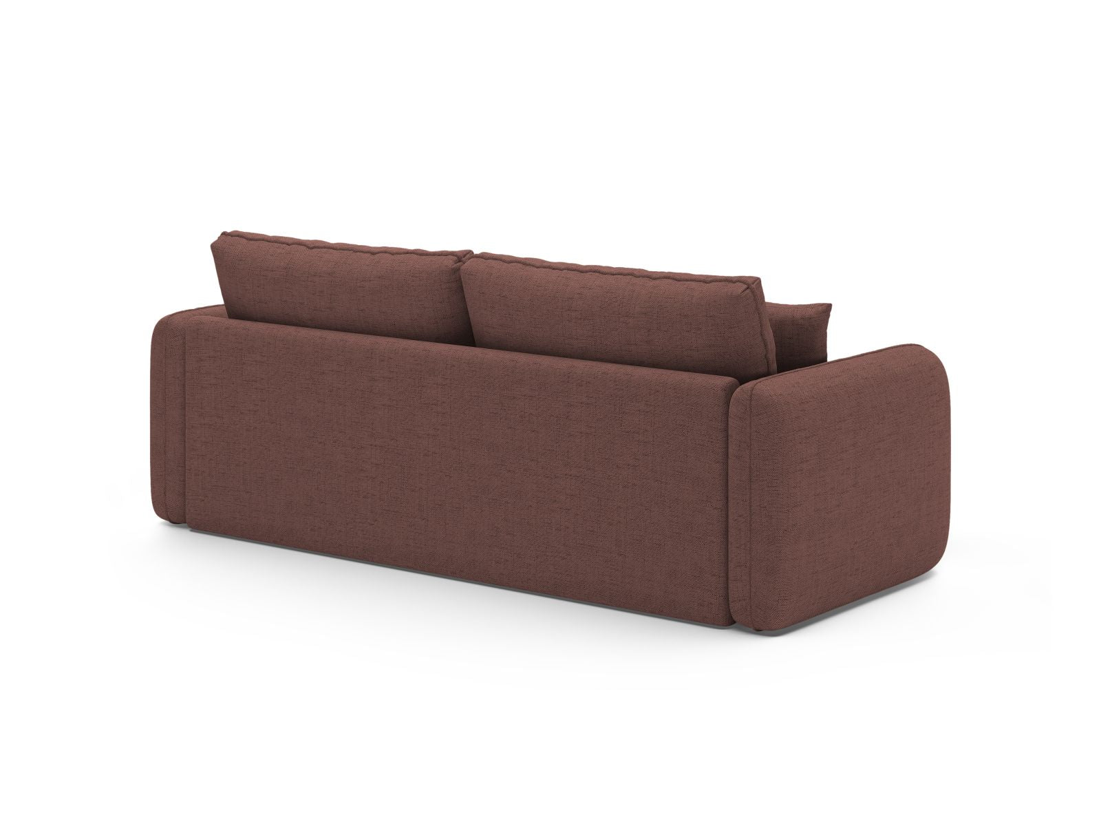 Elegantes 3-Sitzer Sofa Dormi in zartem Rosé, ideal für stilvolle Wohnräume und als praktisches Schlafsofa für Gäste.