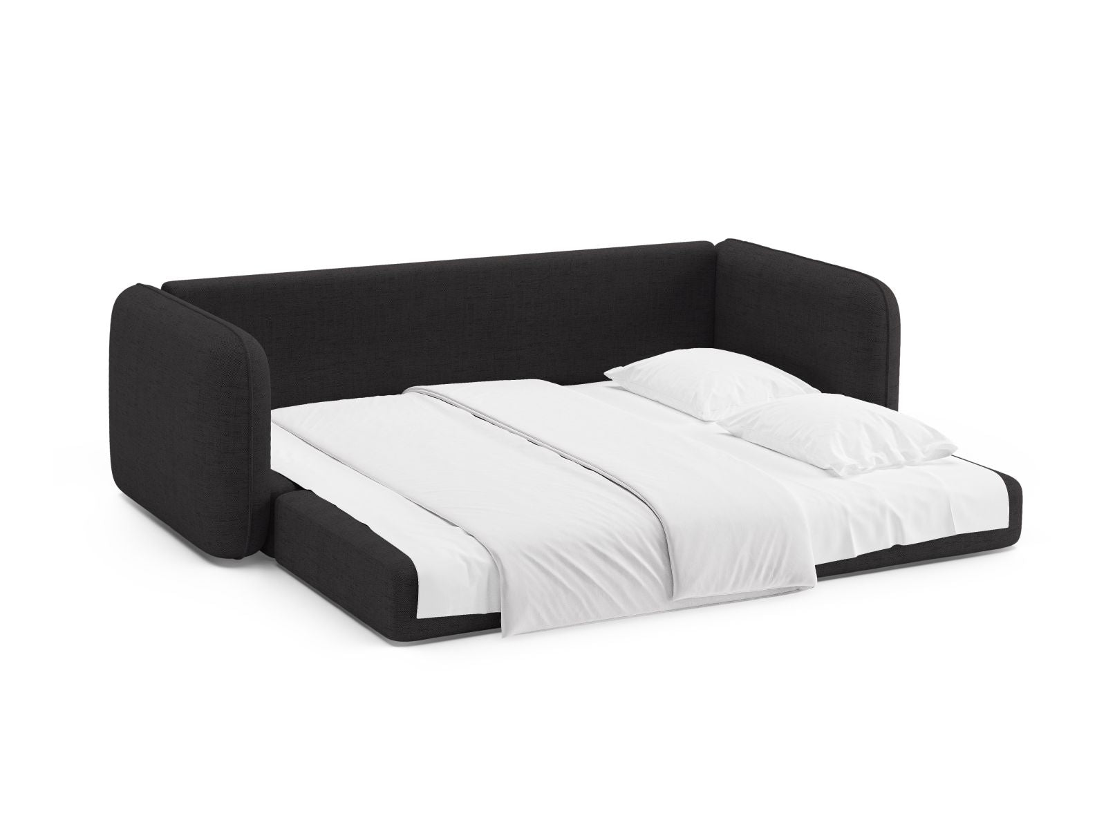 Modernes 3-Sitzer Bettsofa Dormi in zeitlosem Anthrazit, perfekt für gemütliche Abende und als komfortable Schlafgelegenheit.