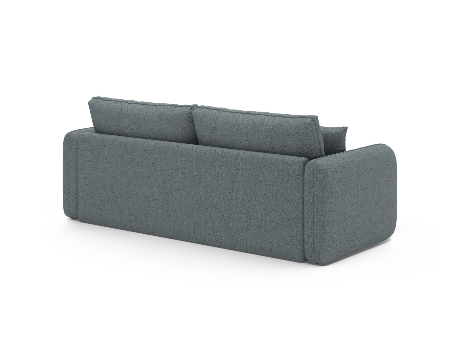 Elegantes 3-Sitzer Sofa Dormi in sanftem Hellblau, ideal für entspannte Stunden und als funktionales Schlafsofa für Gäste.