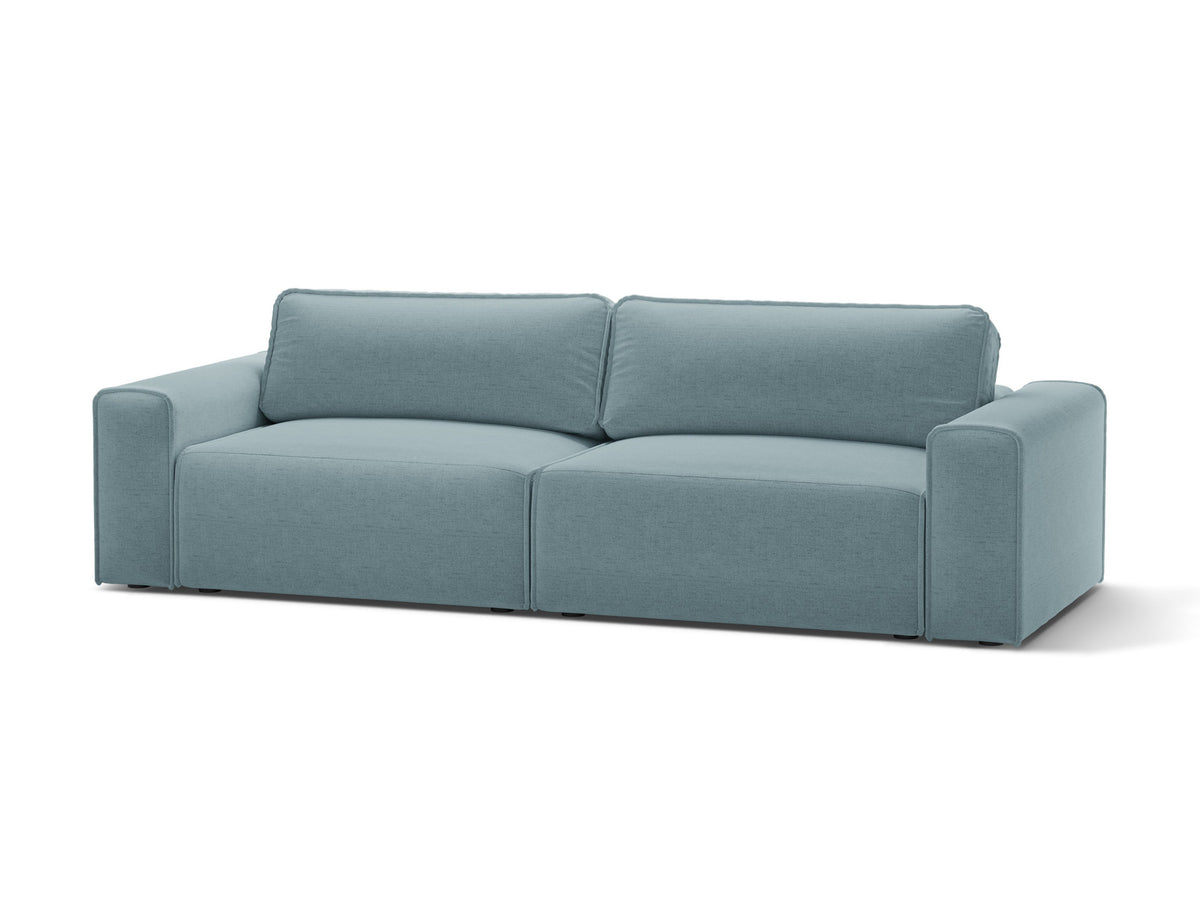 3-Sitzer Sofa Victor mit Schlaffunktion und Stauraum in Light Blue-Moly präsentiert im Onlineshop von KAQTU Design AG. Bettsofa ist von Micadoni