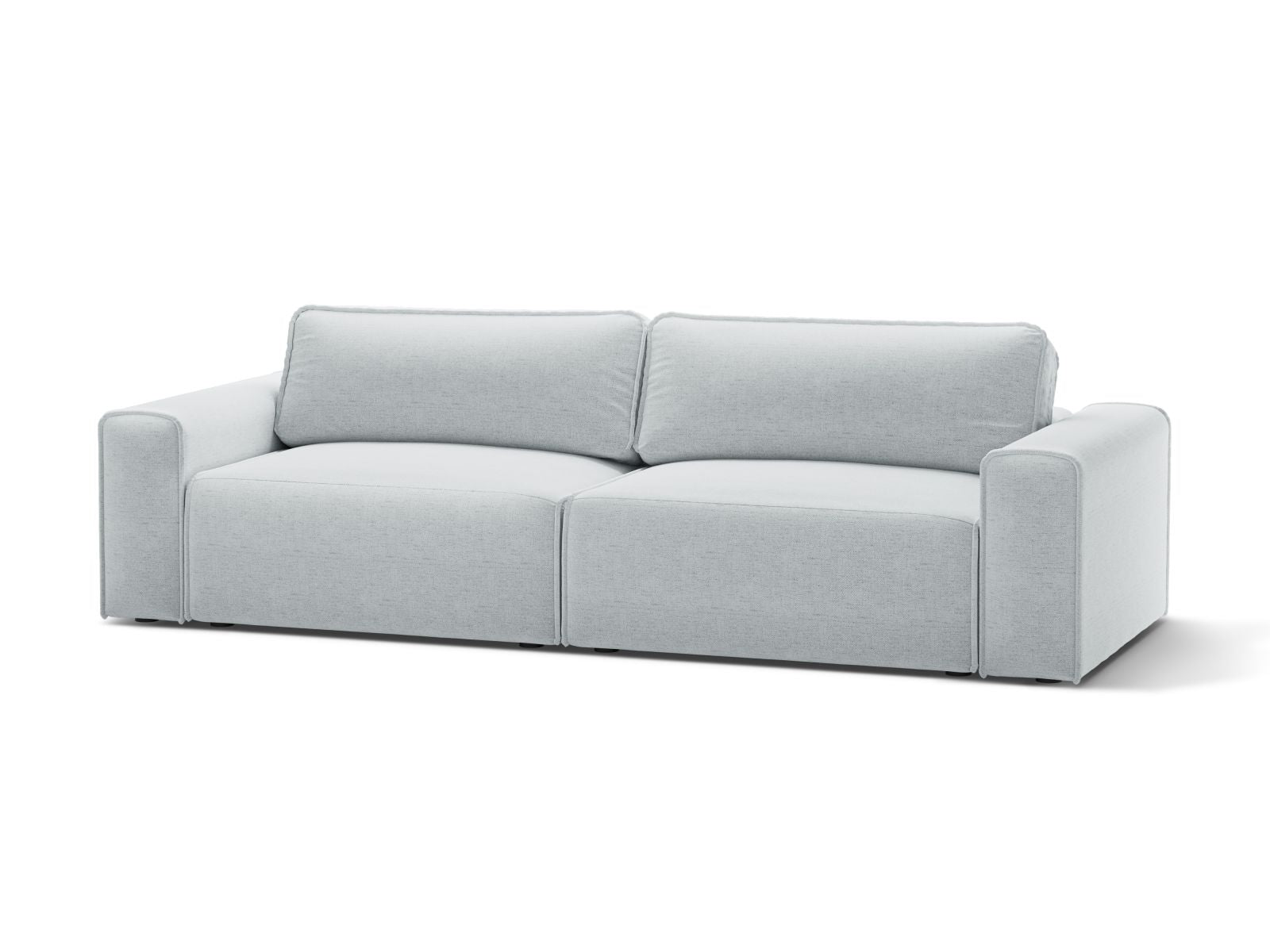 Elegantes 3-Sitzer Sofa Victor in hellem Grau, ideal als Bettsofa mit praktischer Schlaffunktion und integriertem Stauraum.