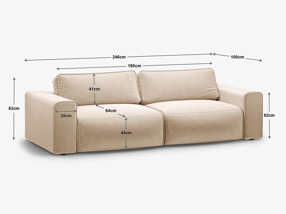 3-Sitzer Sofa Victor mit Schlaffunktion und Stauraum in Black-Moly präsentiert im Onlineshop von KAQTU Design AG. Bettsofa ist von Micadoni