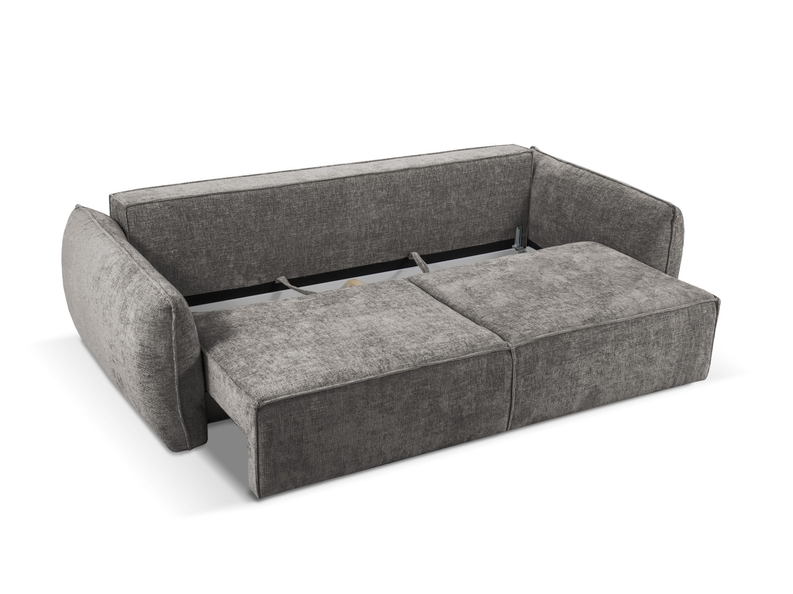 Elegantes 3-Sitzer Sofa Kaelle mit Schlaffunktion und praktischer Stauraumbox, perfekt für kleine Räume und vielseitige Nutzung.