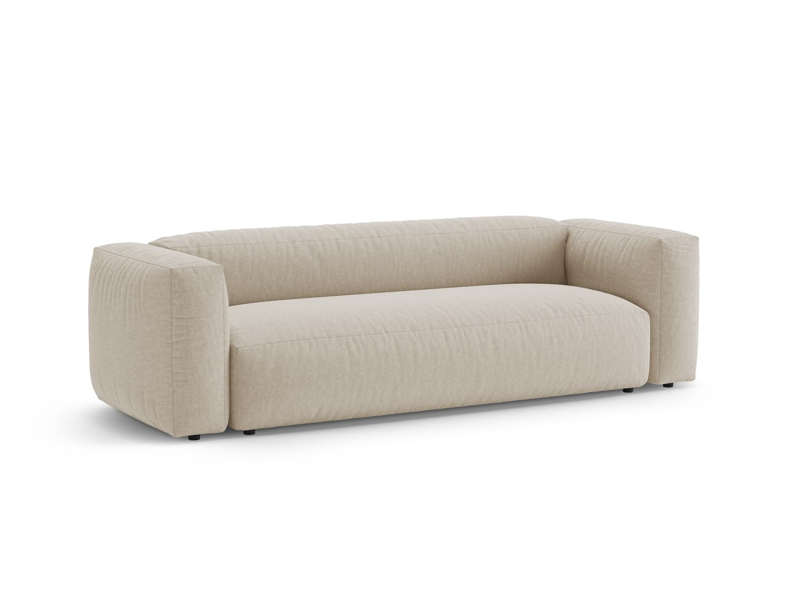 Elegantes 3-Sitzer Sofa Martina in hellem Beige, ideal als Bettsofa für gemütliche Nächte und stilvolle Wohnräume.