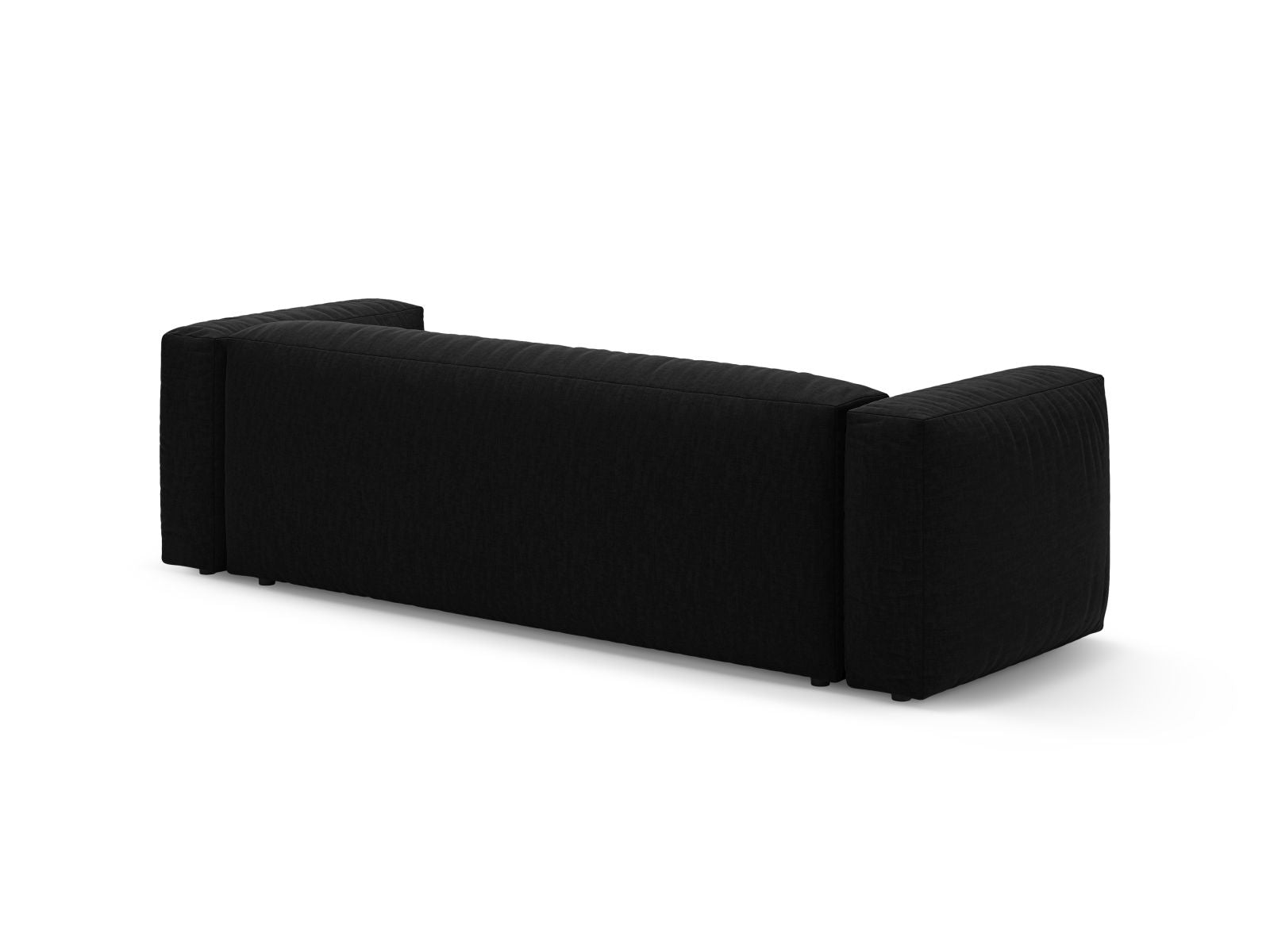 Stylisches 3-Sitzer Sofa Martina in edlem Schwarz, ideal für gemütliche Stunden und als praktisches Schlafsofa für Gäste.