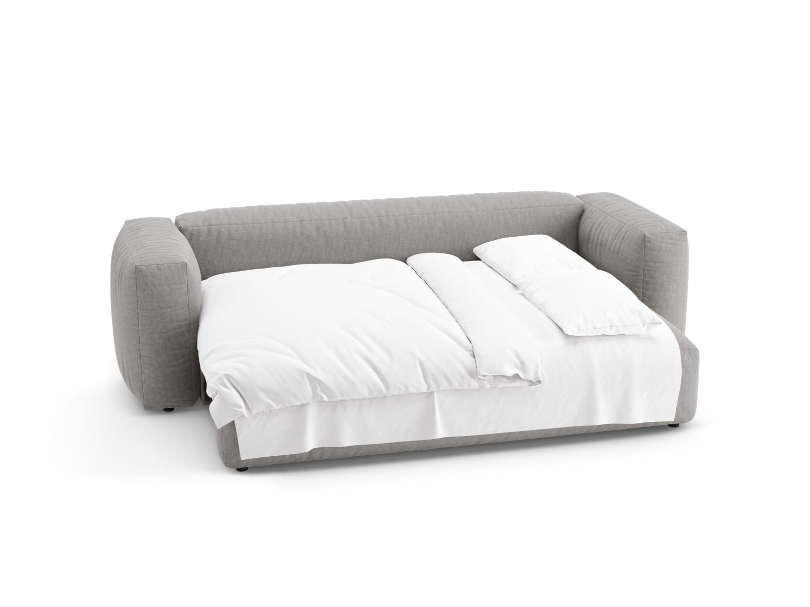 Stylisches 3-Sitzer Sofa Martina in modernem Design, perfekt für entspannte Abende und als Schlafgelegenheit für Gäste.