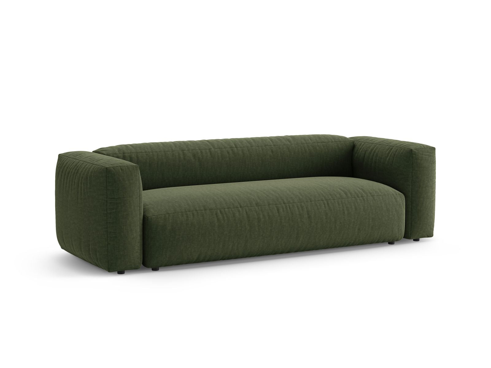 Elegantes 3-Sitzer Sofa Martina in stilvollem Grün, ideal für Wohnräume und als komfortables Bettsofa für Gäste. Von Micadoni.