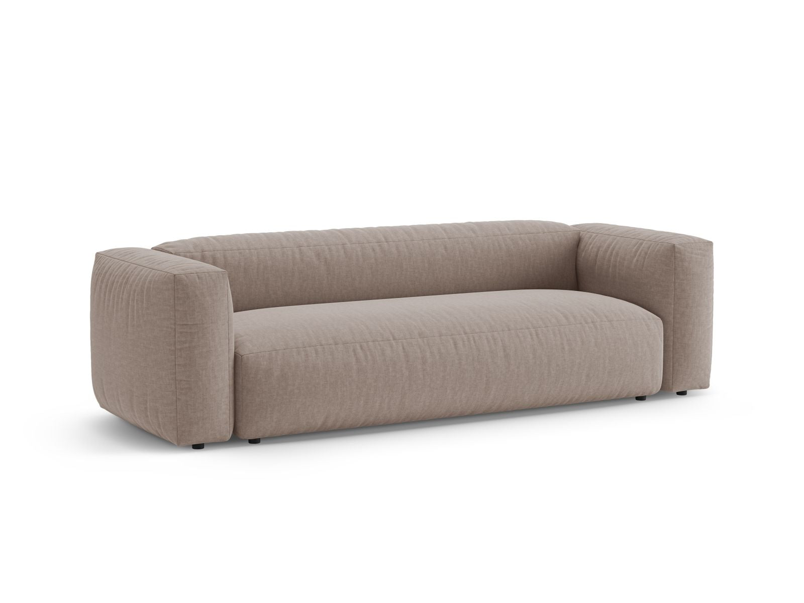 Elegantes 3-Sitzer Sofa Martina in Dunkelbeige, ideal als Bettsofa für gemütliche Nächte und stilvolle Wohnräume.