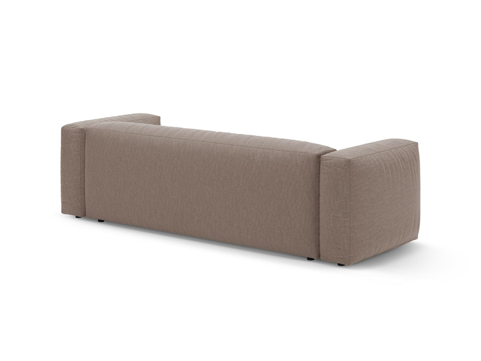 Elegantes 3-Sitzer Sofa Martina in edlem Dunkelbeige, ideal für gemütliche Stunden und als praktisches Schlafsofa für Gäste.