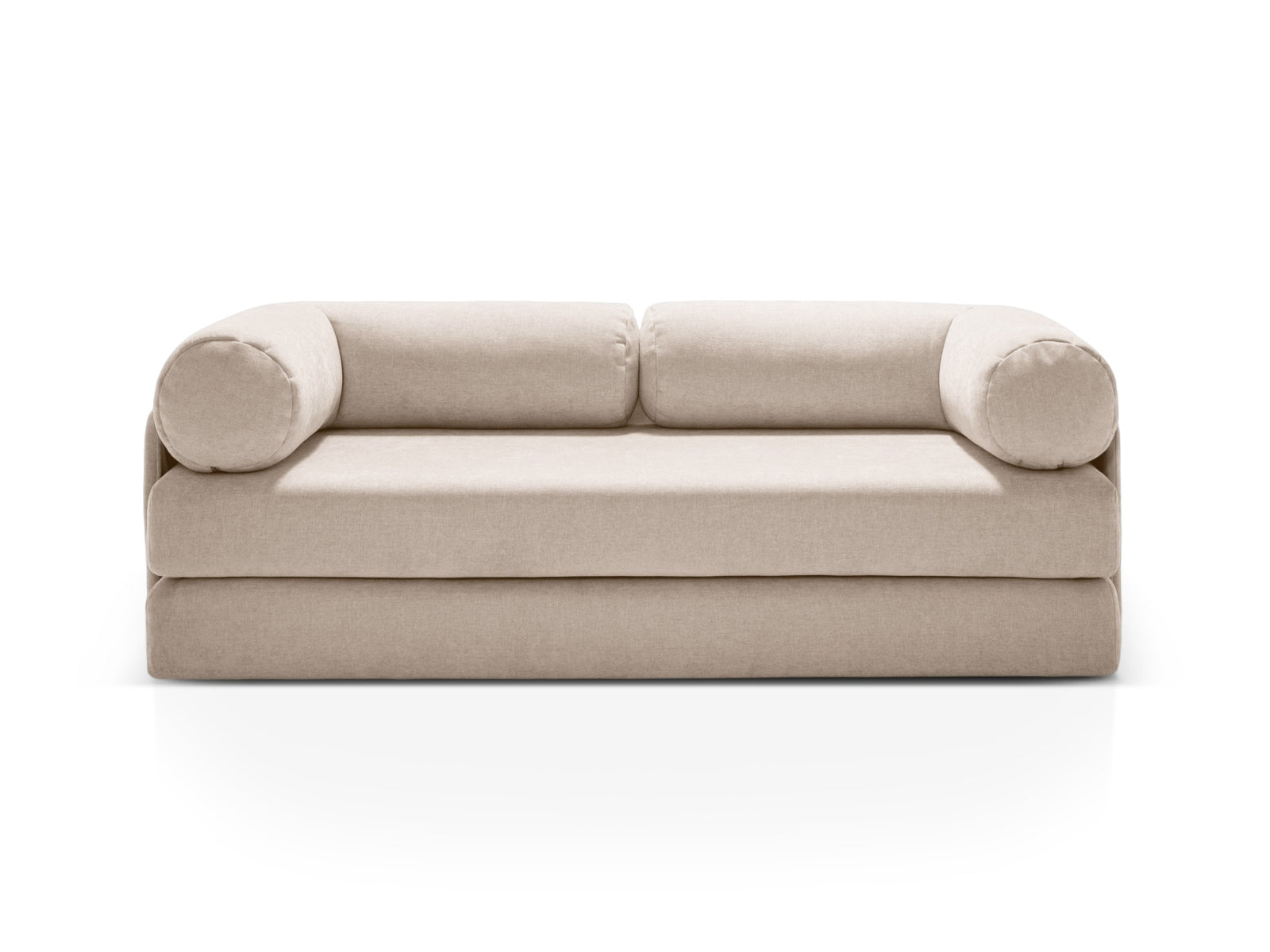 Beige 3-Sitzer Sofa Dreamy von Micadoni, stilvolles Bettsofa mit Schlaffunktion, ideal für modernes Wohnen und Gästezimmer.