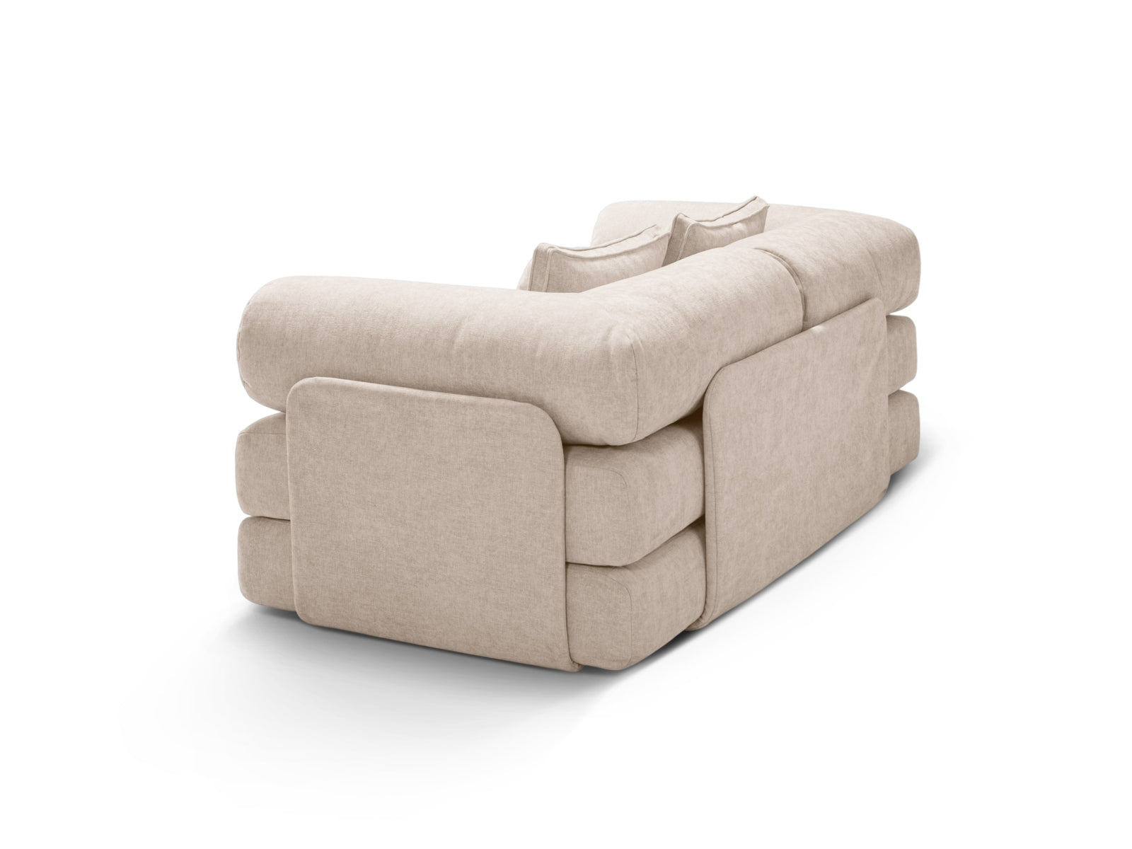 Elegantes 3-Sitzer Bettsofa Dreamy in zartem Beige, perfekt für entspannte Abende und als Schlafgelegenheit für Gäste.