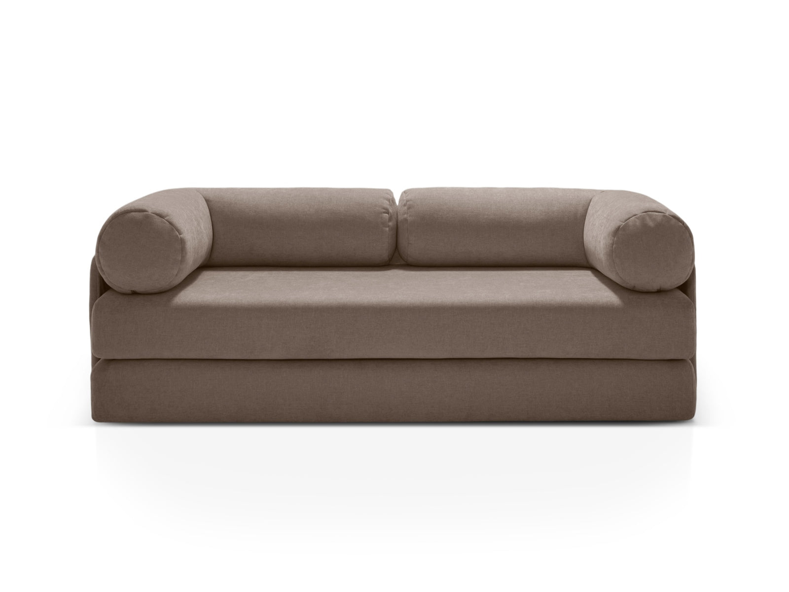 Elegantes 3-Sitzer Sofa Dreamy in Cappuccino-Liberty, ideal für stilvolle Wohnräume und als komfortables Bettsofa für Gäste.