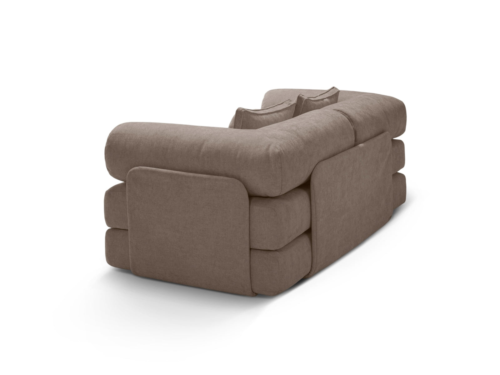 Modernes 3-Sitzer Sofa Dreamy in Cappuccino-Liberty, perfekt für entspannte Abende und als Schlafgelegenheit für Übernachtungsgäste.