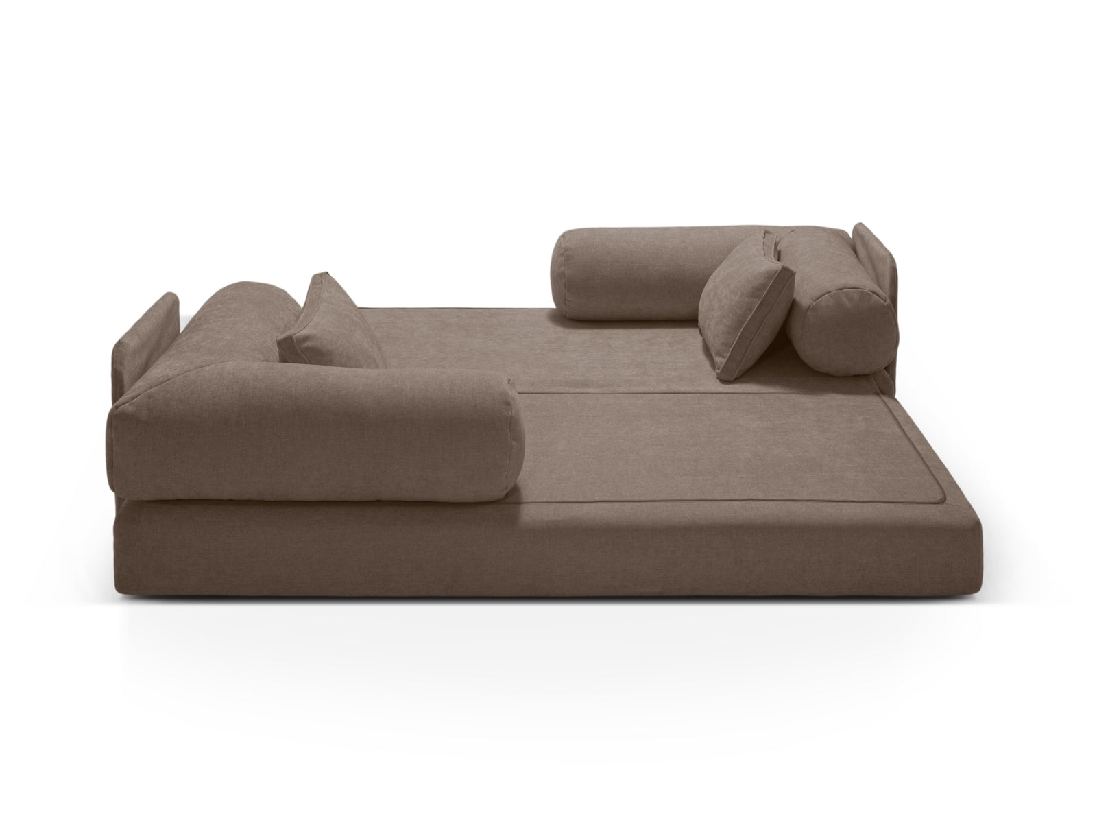 Modernes 3-Sitzer Sofa Dreamy in Cappuccino-Liberty, vielseitig einsetzbar als Schlafsofa für entspannte Abende und Gästeübernachtungen.