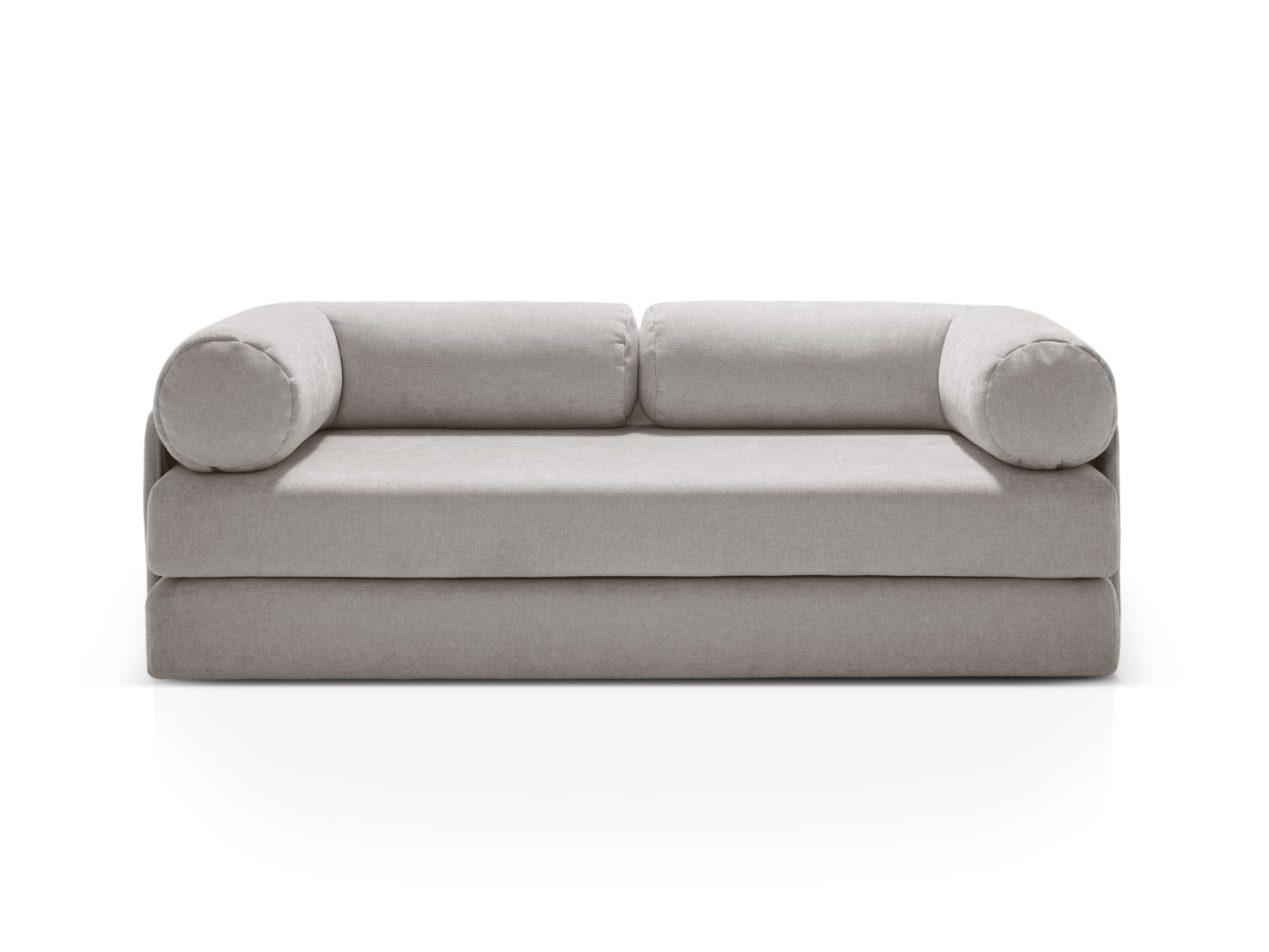 Elegantes 3-Sitzer Sofa Dreamy in hellem Grau, ideal für stilvolle Wohnräume und als komfortables Bettsofa für Gäste.