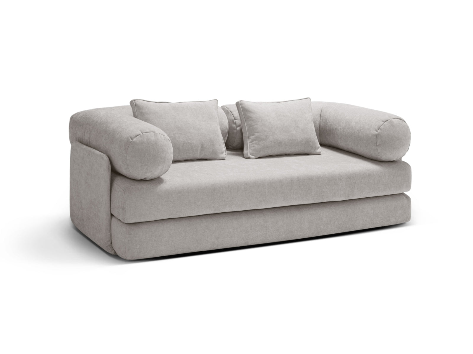 Elegantes 3-Sitzer Bettsofa Dreamy in stilvollem Grau, ideal für gemütliche Stunden und als komfortable Schlafgelegenheit.