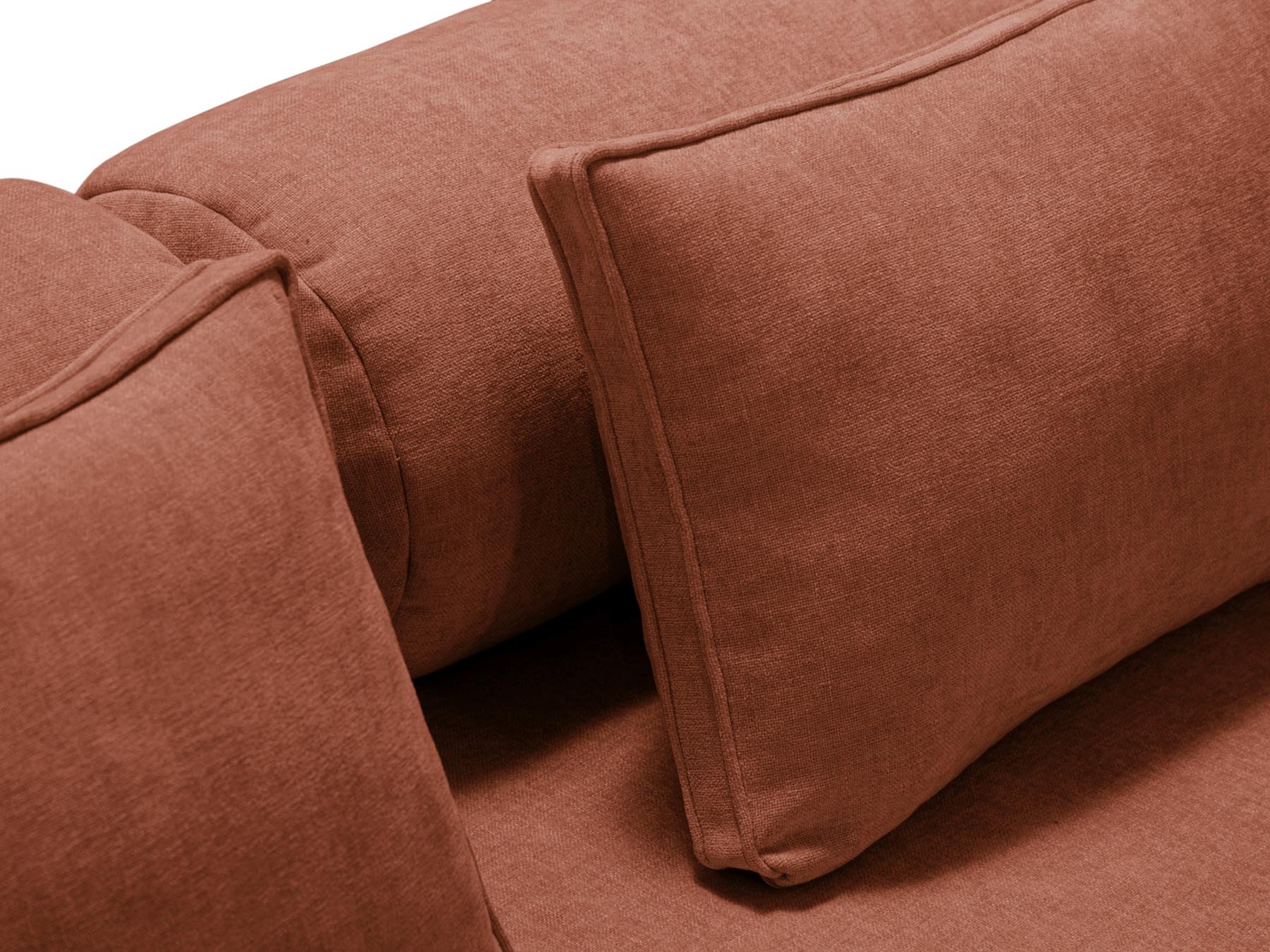 Stylisches 3-Sitzer Sofa Dreamy in Brick-Liberty, perfekt für entspannte Stunden und als funktionales Schlafsofa für Gäste.