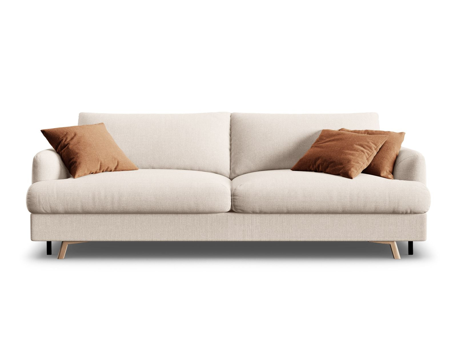 3-Sitzer Sofa Naomi mit Schlaffunktion und Stauraum in Beige-Liberty präsentiert im Onlineshop von KAQTU Design AG. Bettsofa ist von Micadoni
