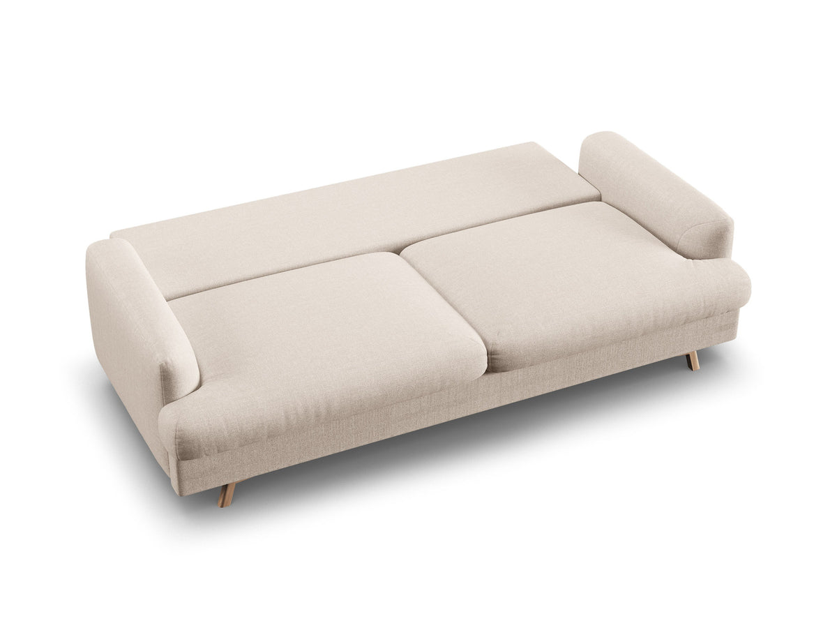 3-Sitzer Sofa Naomi mit Schlaffunktion und Stauraum in Beige-Liberty präsentiert im Onlineshop von KAQTU Design AG. Bettsofa ist von Micadoni