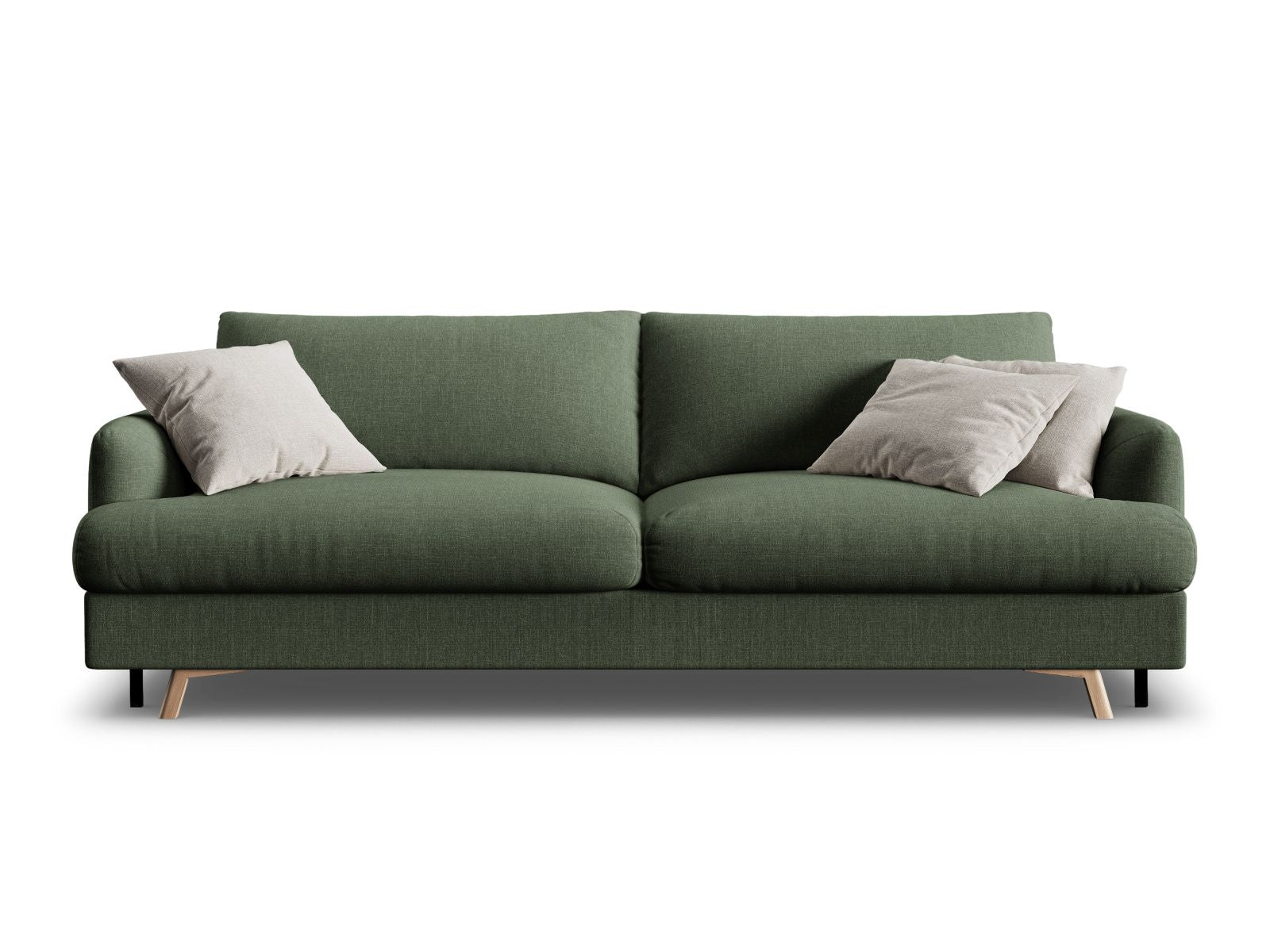 3-Sitzer Sofa Naomi mit Schlaffunktion und Stauraum in Moss Green-Liberty präsentiert im Onlineshop von KAQTU Design AG. Bettsofa ist von Micadoni