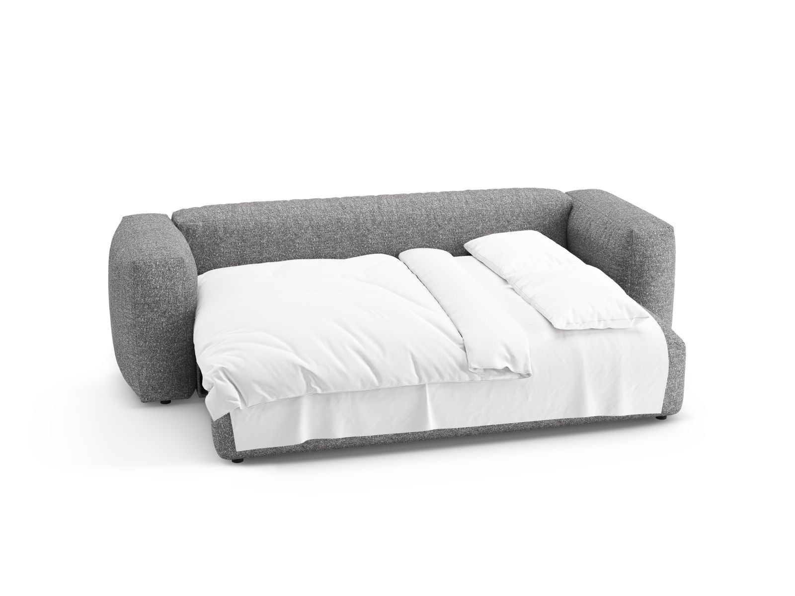 Elegantes 3-Sitzer Bettsofa Martina in Graphit, perfekt für entspannte Abende und als Schlafgelegenheit für Übernachtungsgäste.