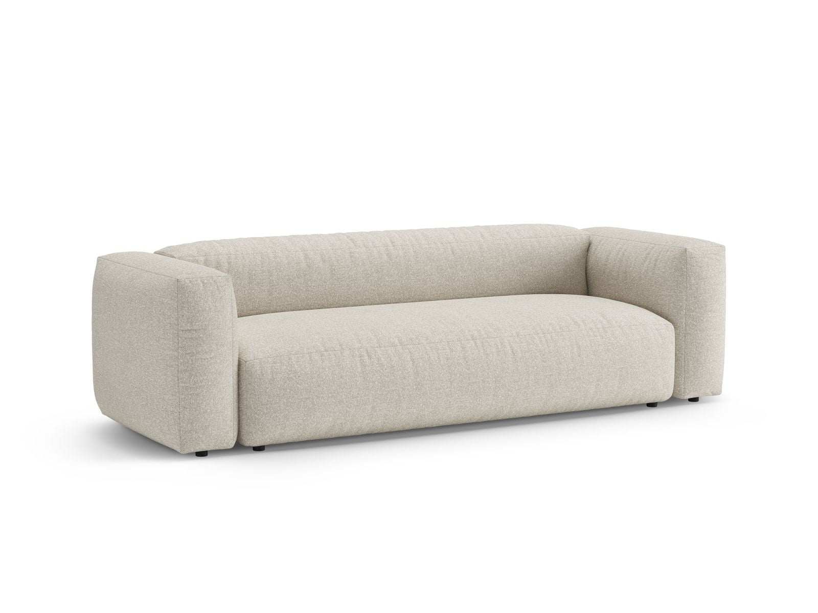 Beige 3-Sitzer Sofa Martina von Micadoni, vielseitig einsetzbar mit Schlaffunktion, ideal für Wohn- und Gästezimmer.