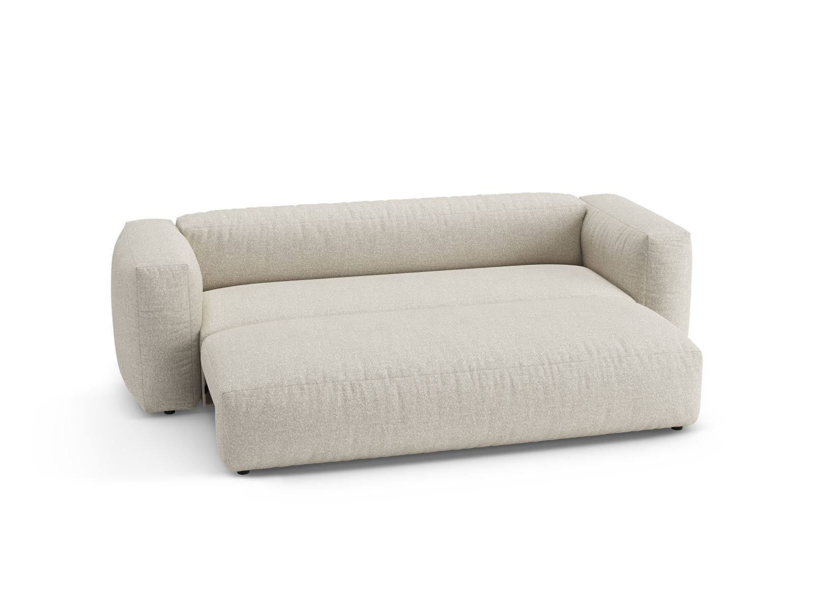 Beige 3-Sitzer Sofa Martina von Micadoni, elegantes Bettsofa mit komfortabler Schlaffunktion, ideal für Gäste und gemütliche Stunden.