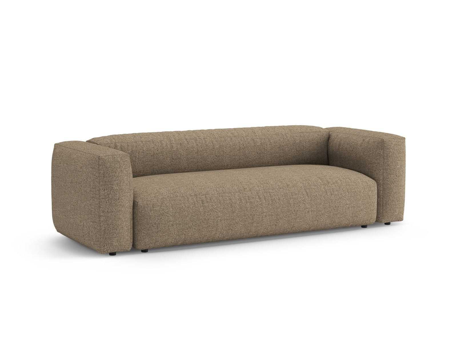 Elegantes 3-Sitzer Sofa Martina in Cappuccino mit praktischer Schlaffunktion, ideal für stilvolle Wohnräume und Gästeübernachtungen.