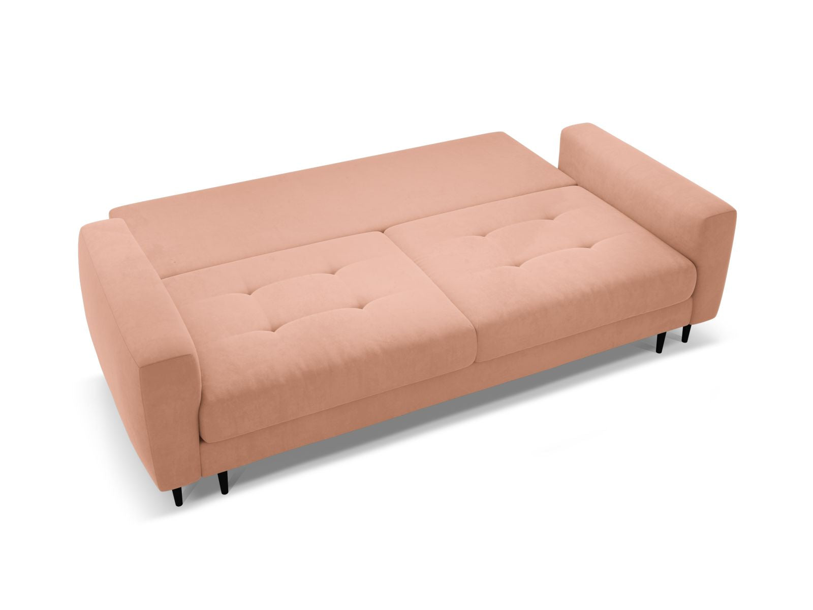 Stylisches 3-Sitzer Bettsofa Bemy in Pink-Salvador, bietet Komfort und praktische Schlaffunktion sowie Stauraum für kleine Räume.
