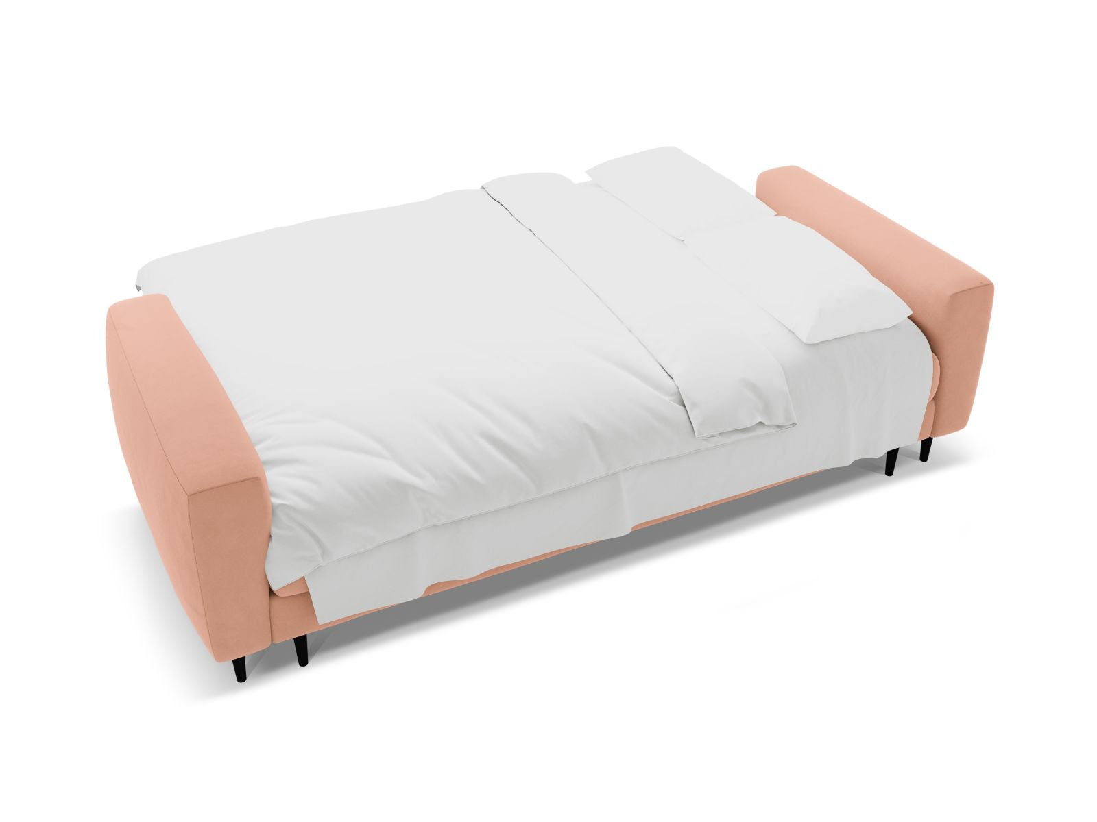 Elegantes 3-Sitzer Sofa Bemy in Pink-Salvador, ideal für moderne Wohnräume, mit cleverer Schlaffunktion und integriertem Stauraum.
