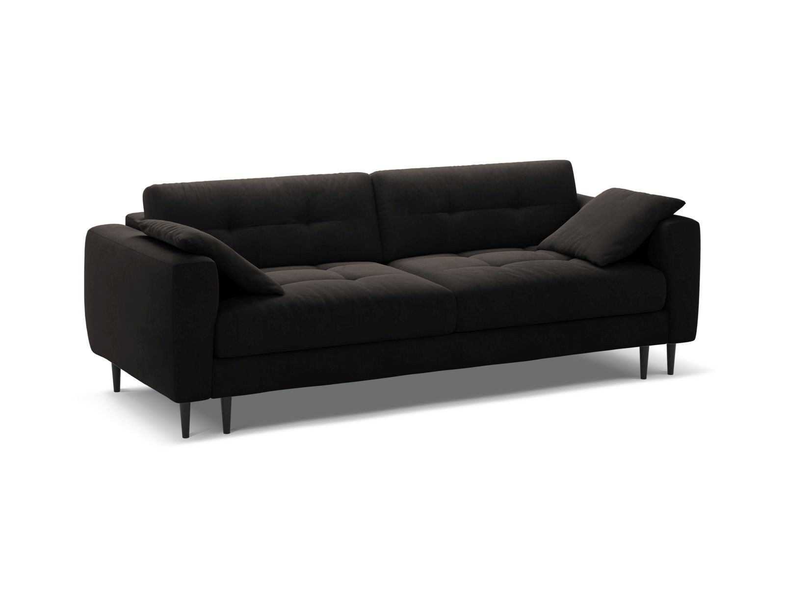 Elegantes 3-Sitzer Sofa Bemy in Black-Salvador, ideal als Bettsofa mit praktischer Schlaffunktion und Stauraum für Ihr Zuhause.