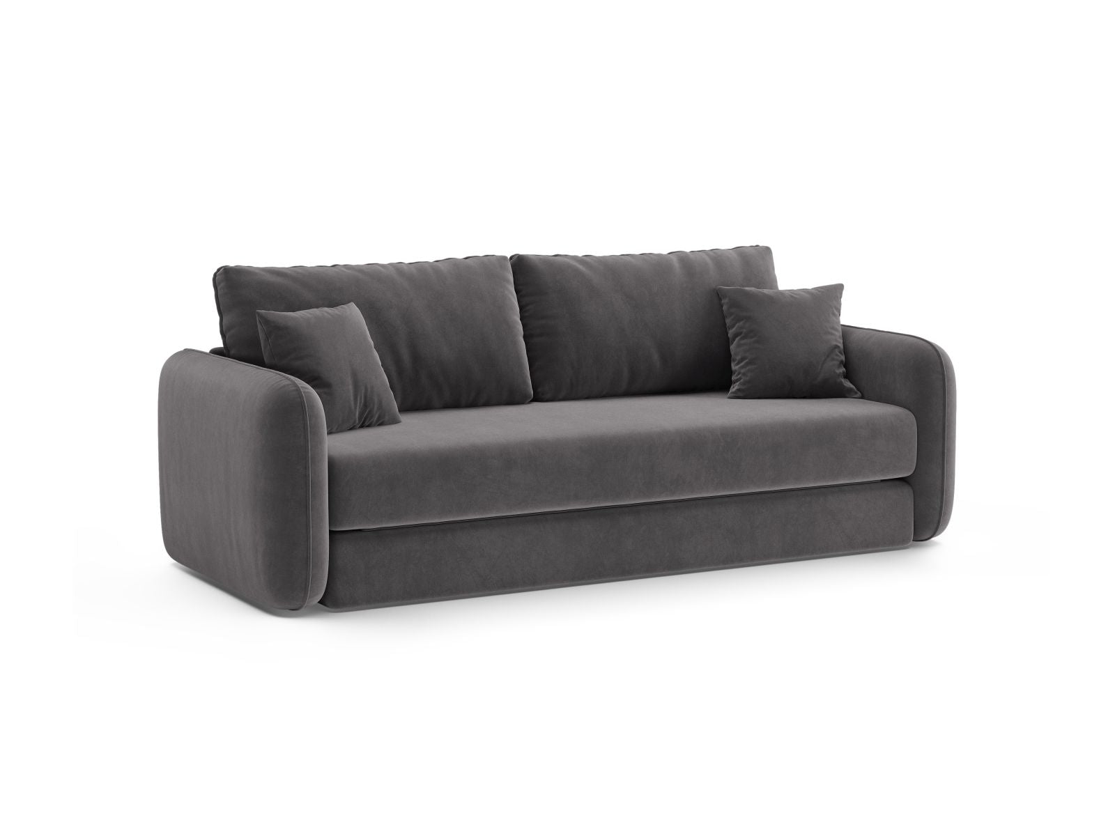Elegantes 3-Sitzer Sofa Dormi in Dunkelgrau, ideal für Wohnräume und als Schlafgelegenheit, von Micadoni.