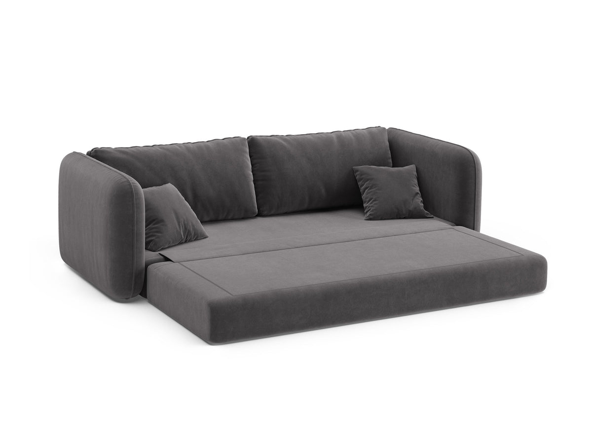 3-Sitzer Sofa mit Schlaffunktion Dormi in Dark Grey-Salvador präsentiert im Onlineshop von KAQTU Design AG. Bettsofa ist von Micadoni
