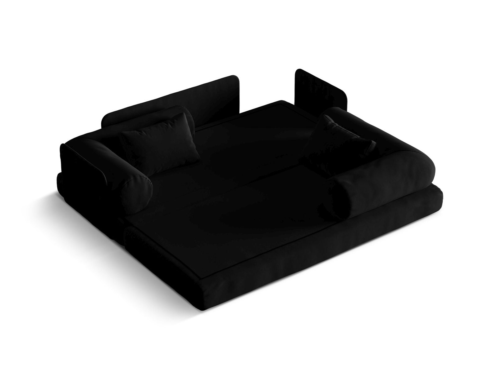 Elegantes 3-Sitzer Sofa Dreamy in Schwarz, ideal für gemütliche Abende und als praktisches Schlafsofa für Gäste.