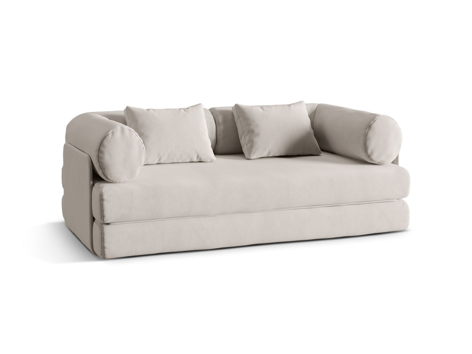 Beige 3-Sitzer Sofa Dreamy von Micadoni, vielseitig einsetzbar mit Schlaffunktion, ideal für stilvolle Wohnräume.