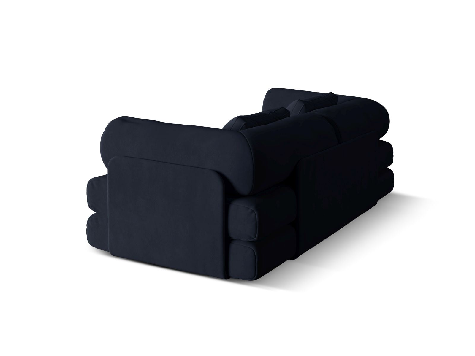 Elegantes 3-Sitzer Sofa Dreamy in Royal Blue, ideal für stilvolle Wohnräume und als komfortable Schlafgelegenheit für Übernachtungsgäste.
