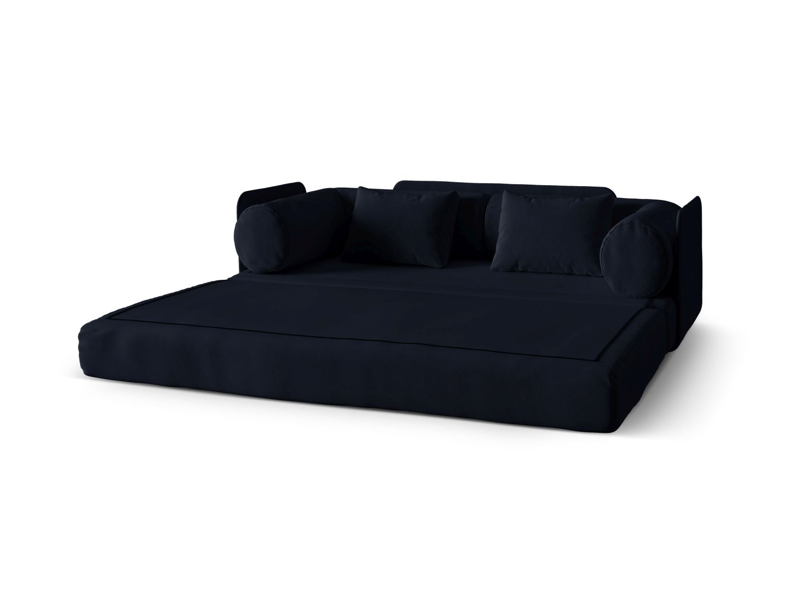 Modernes 3-Sitzer Bettsofa Dreamy in Royal Blue, perfekt für entspannte Abende und als praktisches Schlafsofa für Gäste.