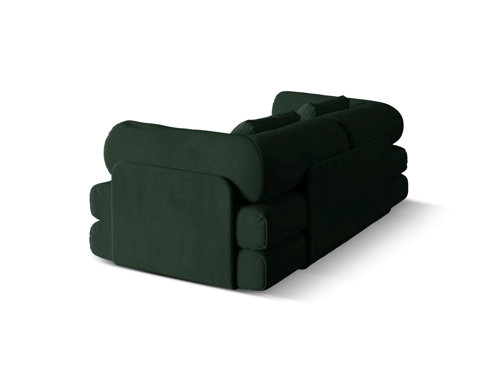 Elegantes 3-Sitzer Bettsofa Dreamy in stilvollem Flaschengrün, ideal für gemütliche Stunden und als komfortable Schlafgelegenheit.